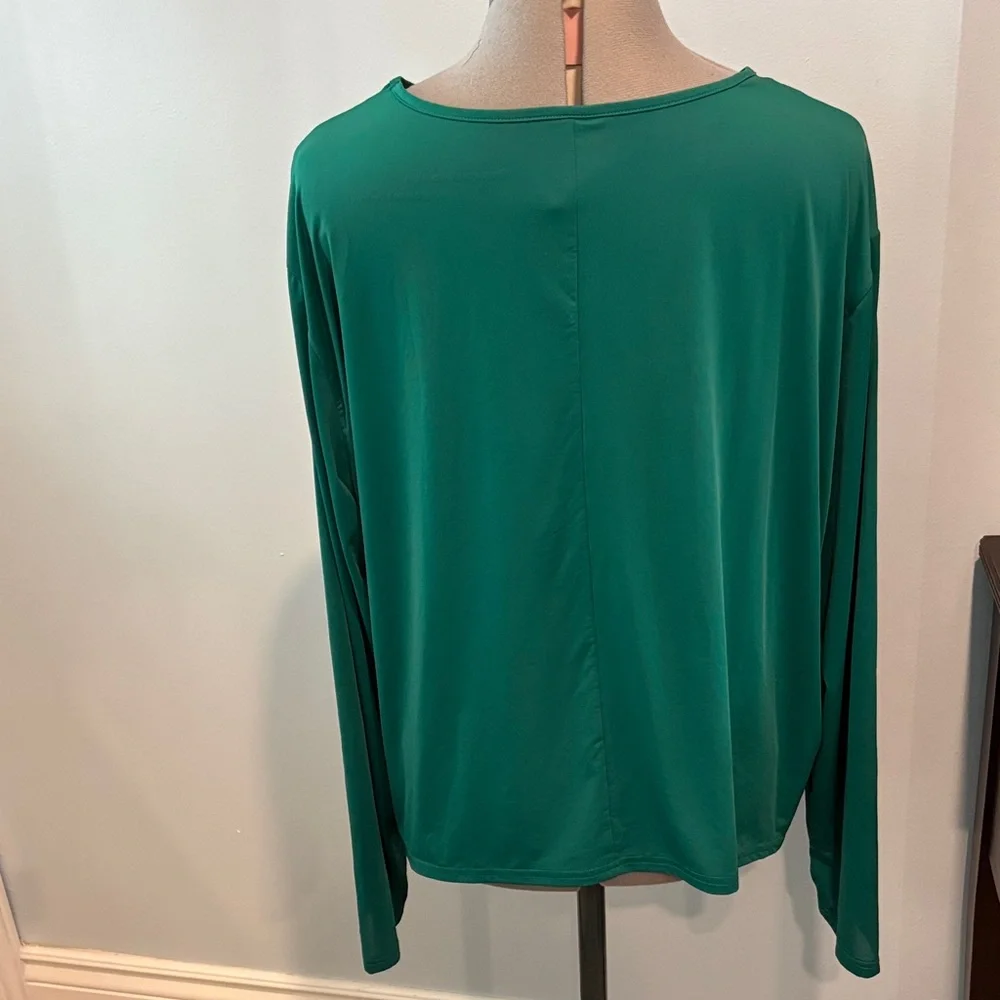 Emerald Green Long Sleeve Women's Athletic Top - Picture 4 of 7